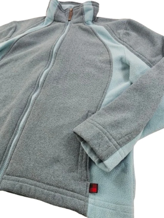 Woolrich Full Double Zip Fleece Jacket Women's L Teal Blue Outdoor Hiking Warm - Picture 2 of 11